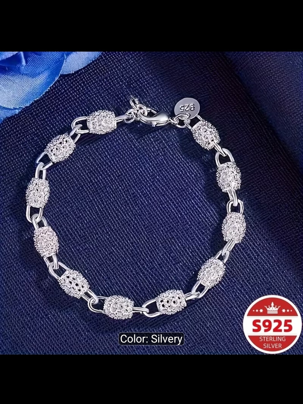 S925 Sterling Silver with a Hollow Ball Bead Chain- Elegant Bracelet.